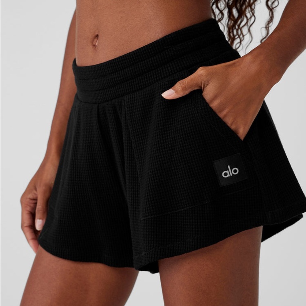 ALO Yoga waffle knit lounge shorts
